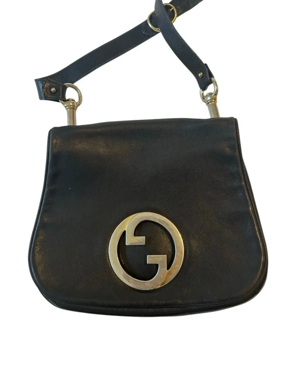 Gucci Black Shoulder Bag with Gold Double G